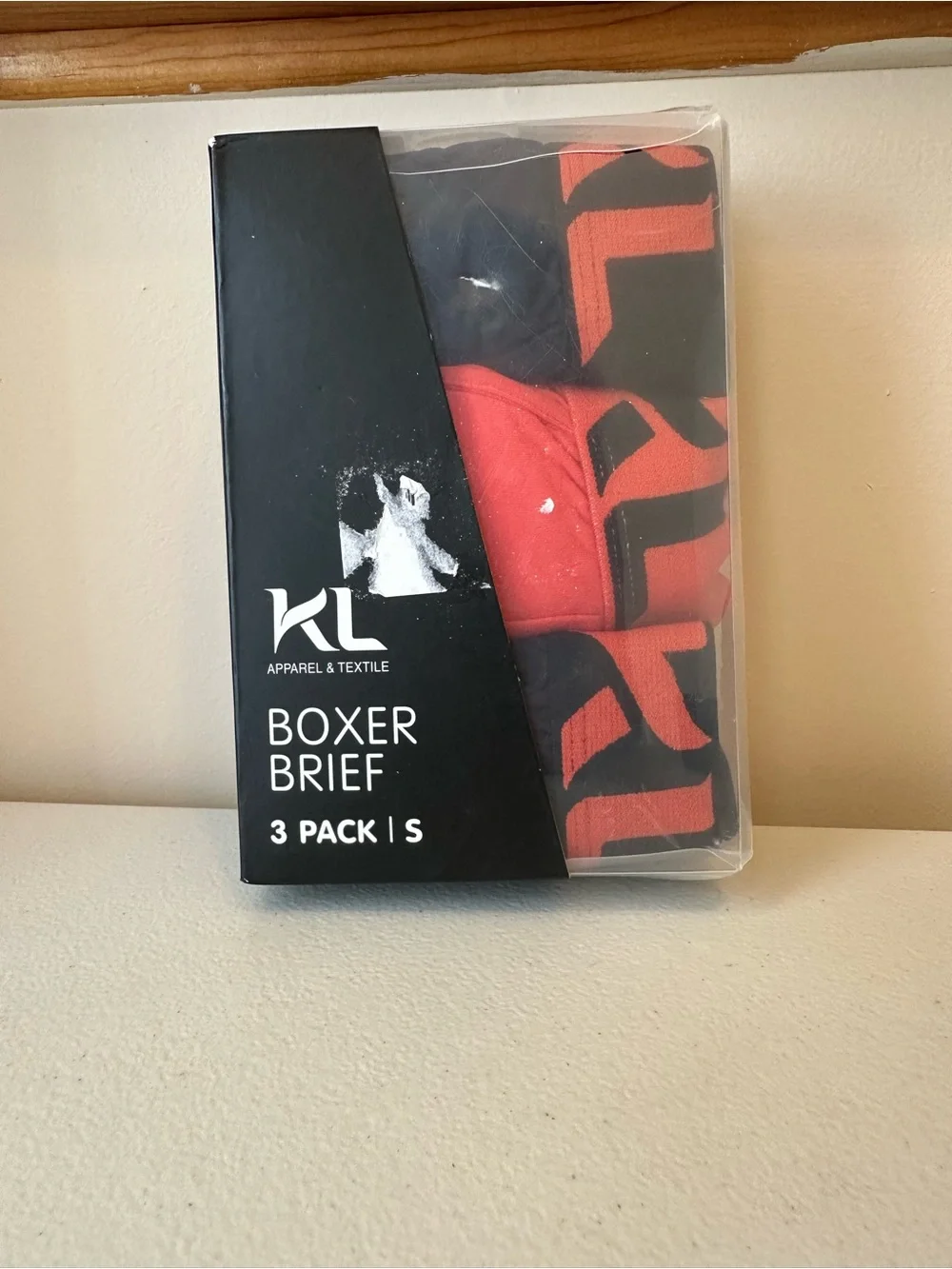New Men's KL Apparel & Textile‎ Boxer Briefs 3 Pack Red/Black Small